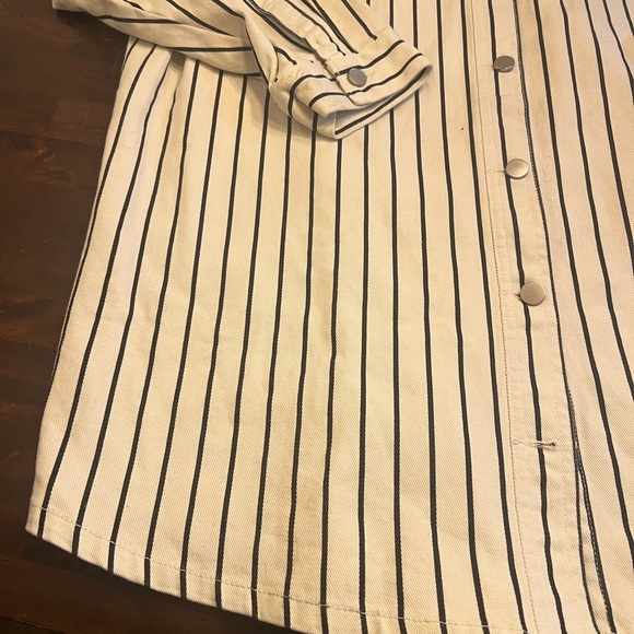 Striped Button-Up Shirt scoop brand size 16 100% cotton - Picture 7 of 9